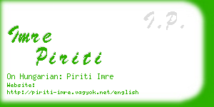 imre piriti business card